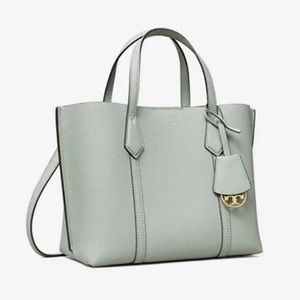 Tory Burch Small Perry Triple Compartment Tote Bag in Blue Celadon